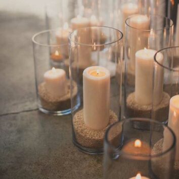 Cylinder Vases with Candles
