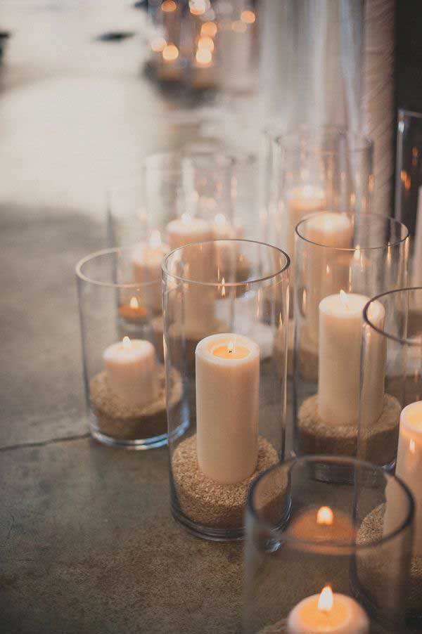 Cylinder Vases with Candles