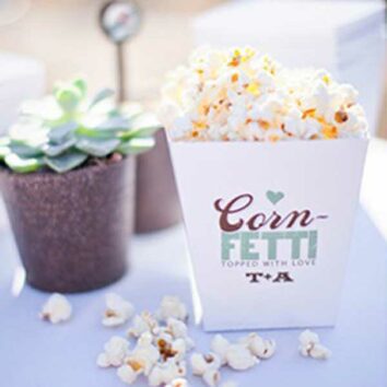 cocktail wedding reception popcorn