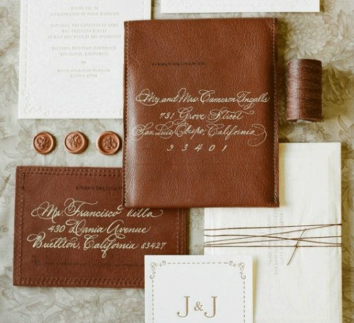 Invitation leather wedding ideas