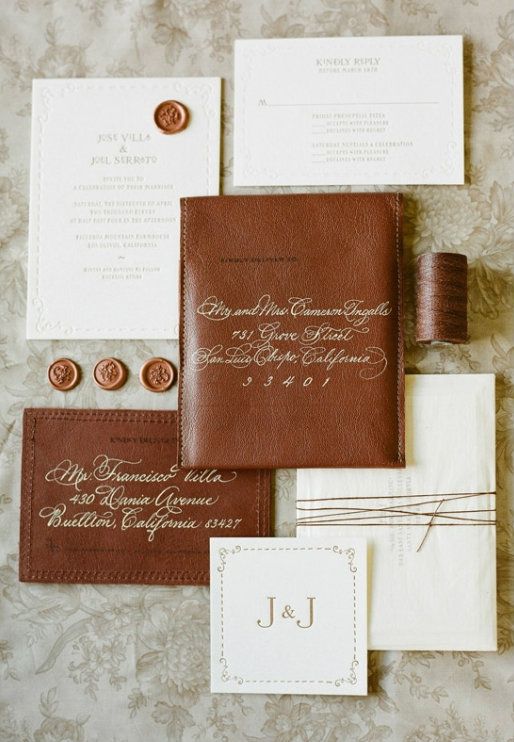 Invitation leather wedding ideas