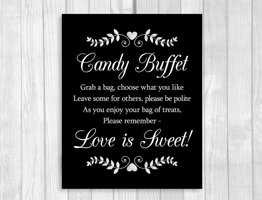 A printable wedding sign from Weddings by Susan