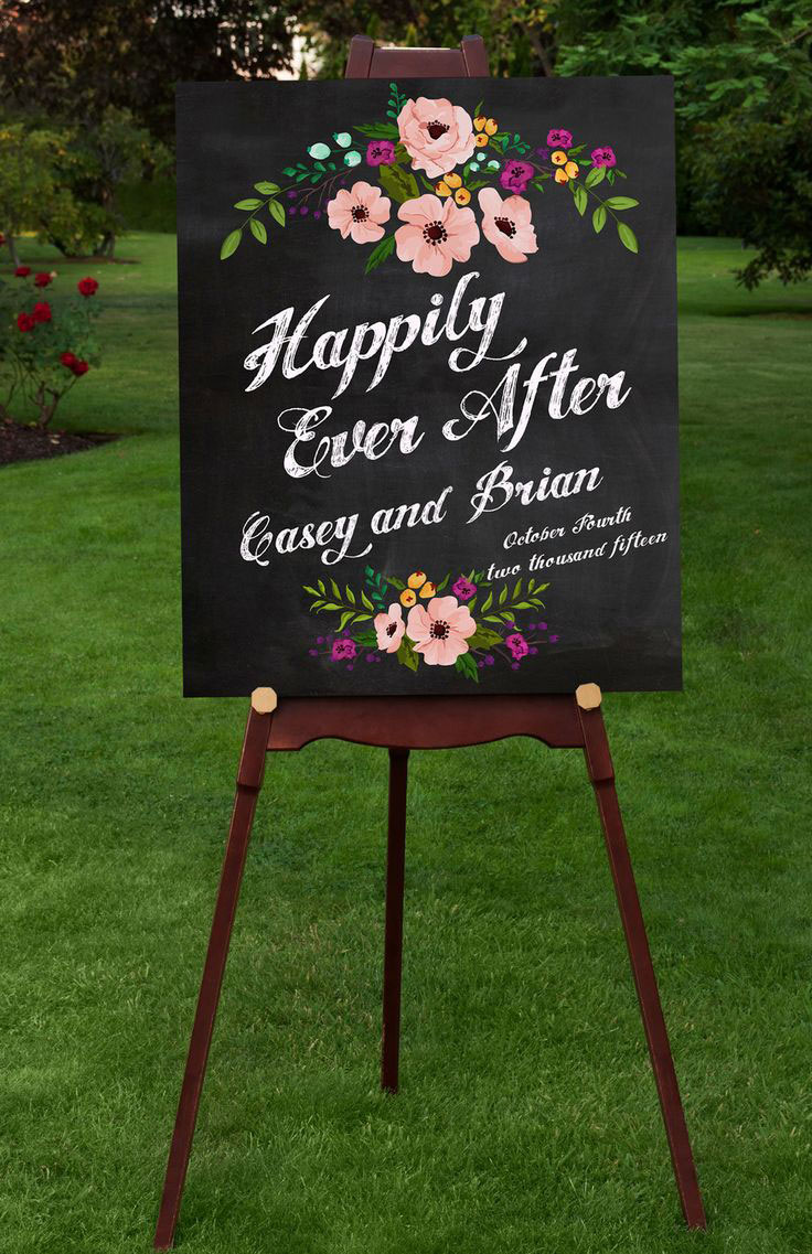 Happily Ever Starts here wedding sign