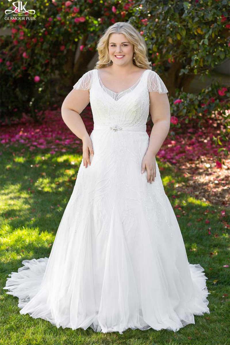 wedding dress big arms