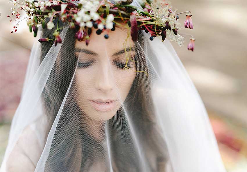 boho bride flower crown