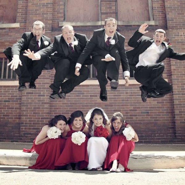 fun wedding party photos