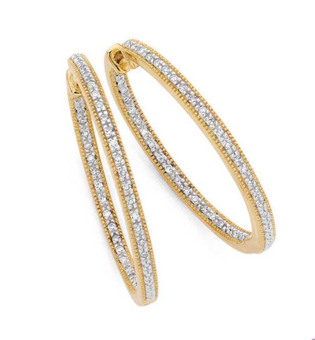 Gold hoop earrings bride