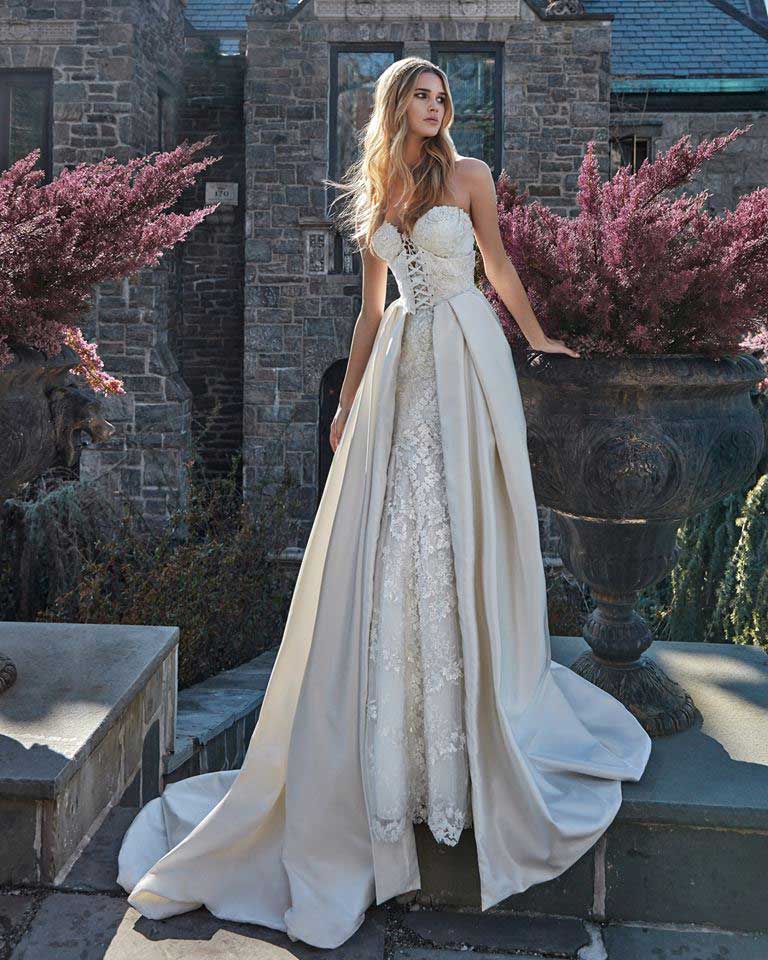 Abi Galia Lahav overskirt wedding dress