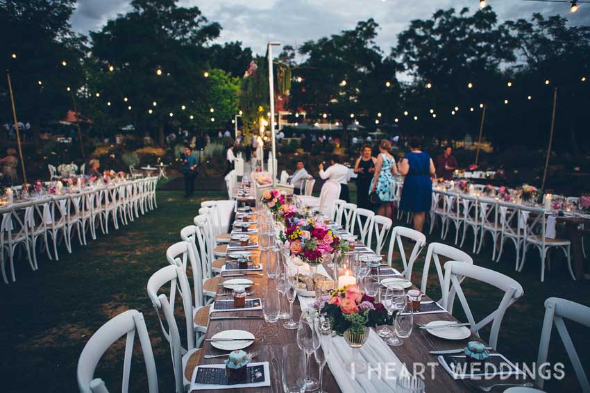 wedding trends flowers long tables
