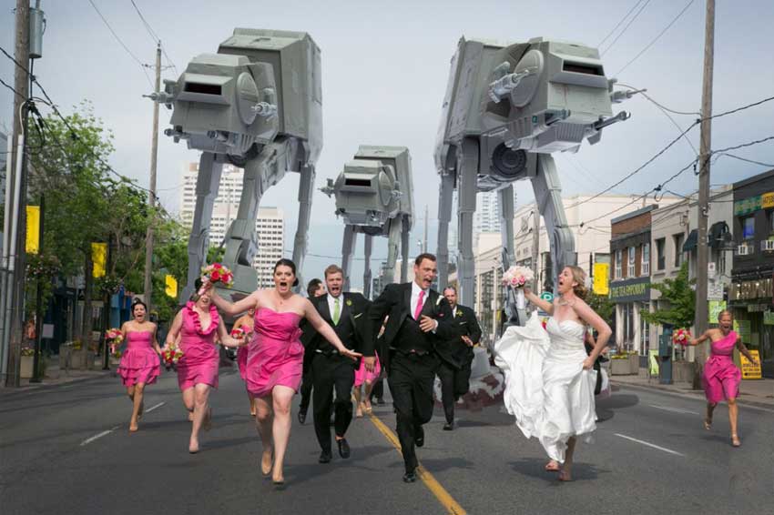 Star Wars wedding photo