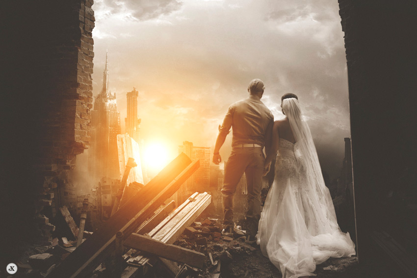 apocalypse wedding photo