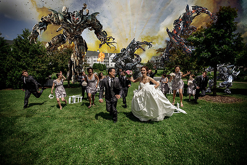 Transformers sci-fi wedding photo
