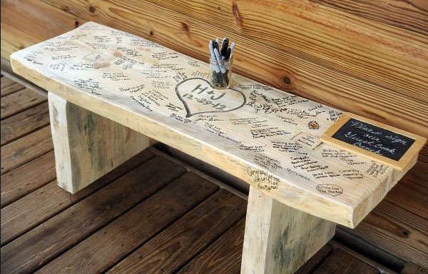 garden bench guestbook