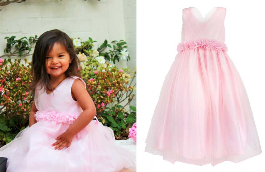 Pink flower girl dress