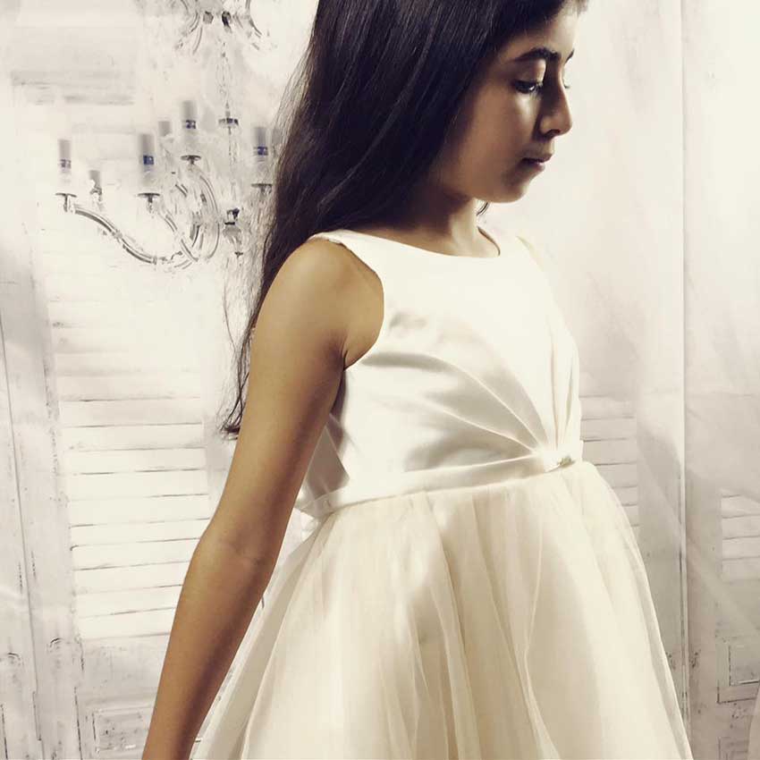 white flower girl dress