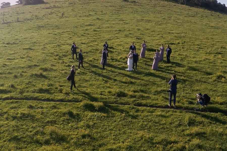 aerial drone wedding