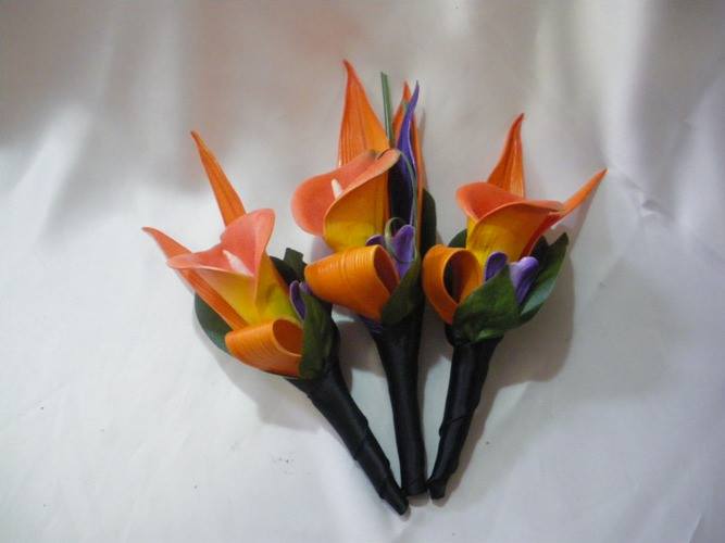 Birds of paradise buttonhole