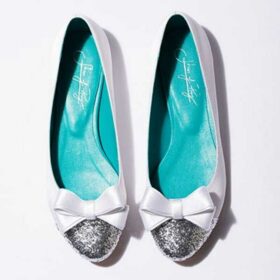 white wedding shoes with a twist