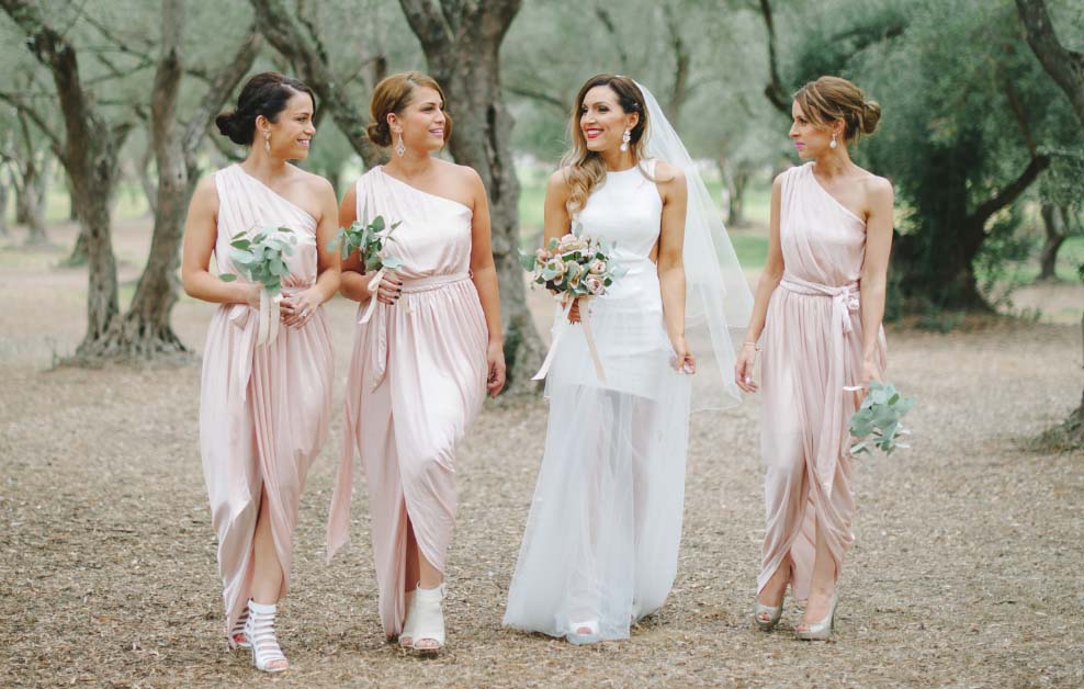 pink bridesmaids dresses