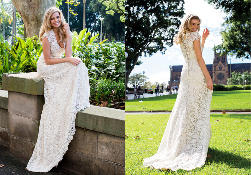 Lace wedding gown