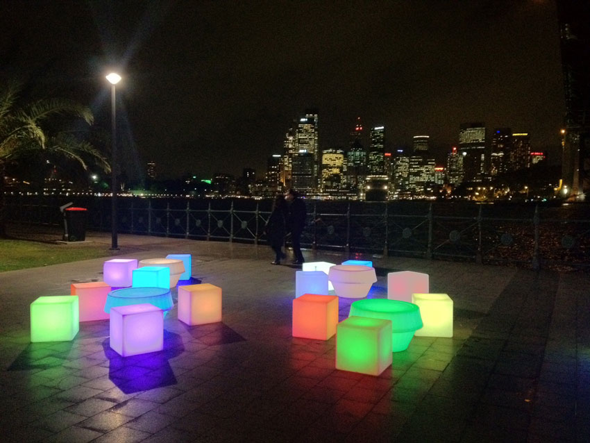 wedding hire glow in the dark furniture