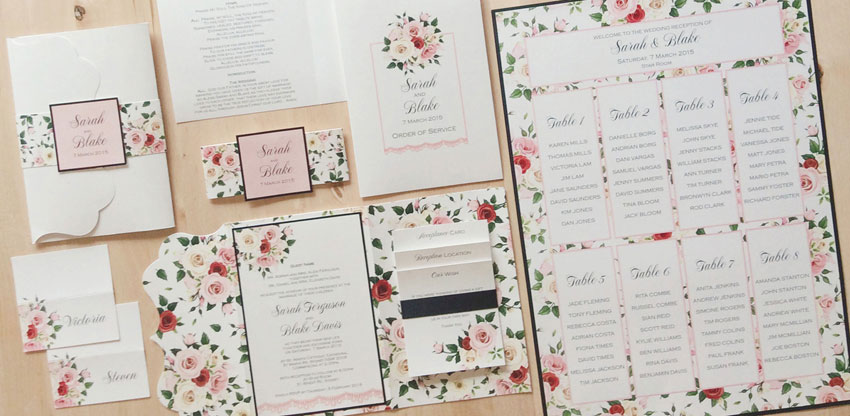 wedding invitation suite for spring