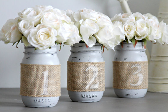 mason jar table numbers