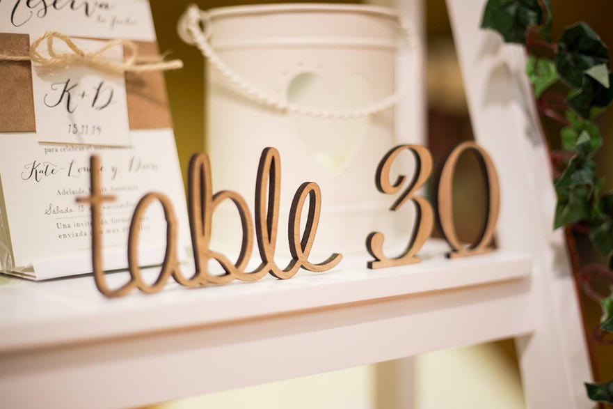 laser cut table numbers - Bluebelle Studio