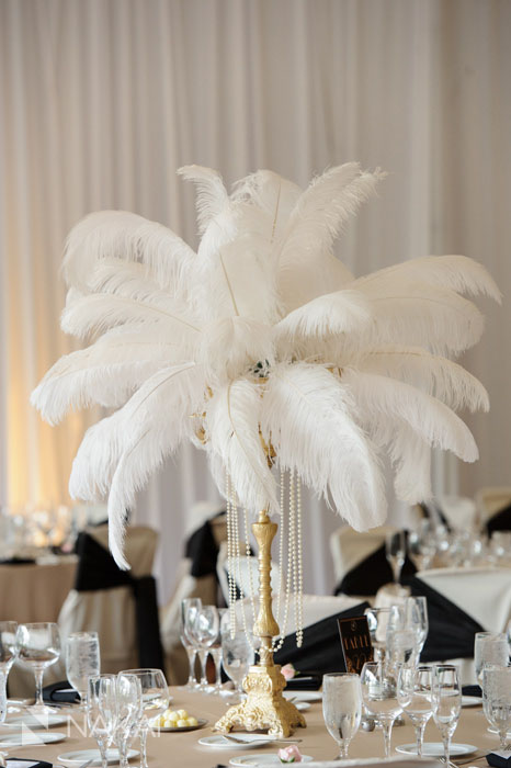 feather centrepiece wedding ideas