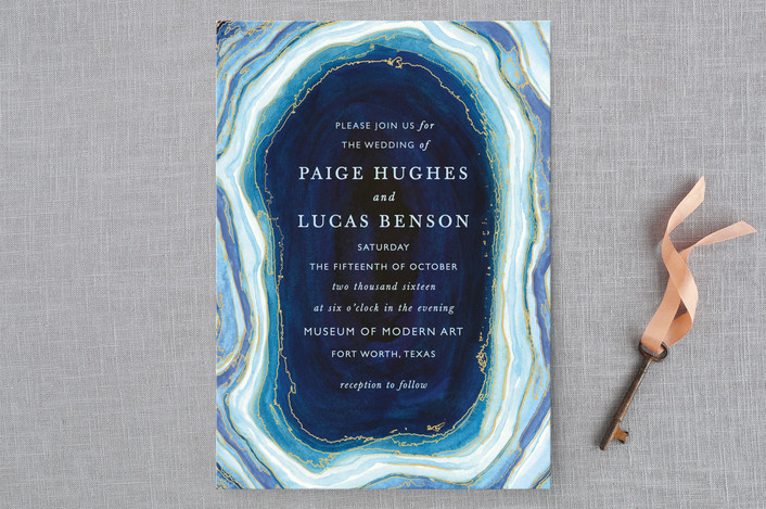 geode and agate wedding invitations
