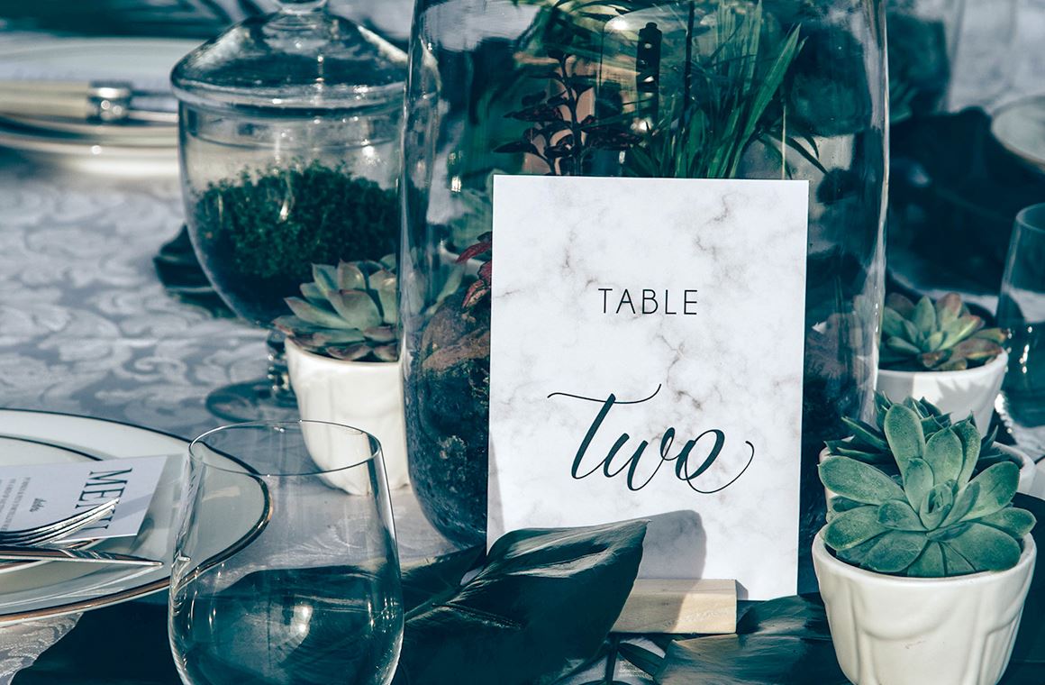 marble table number peach perfect