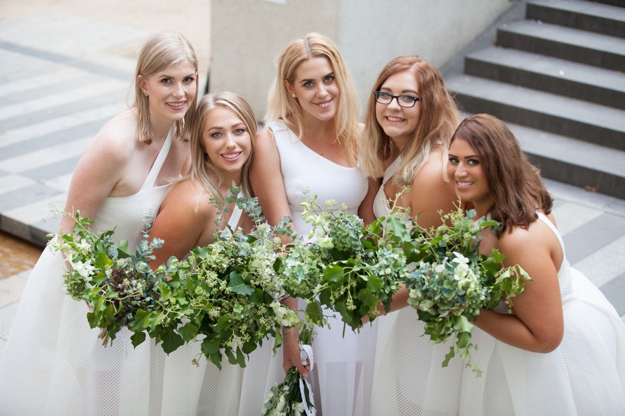 white bridesmaids popular wedding colours