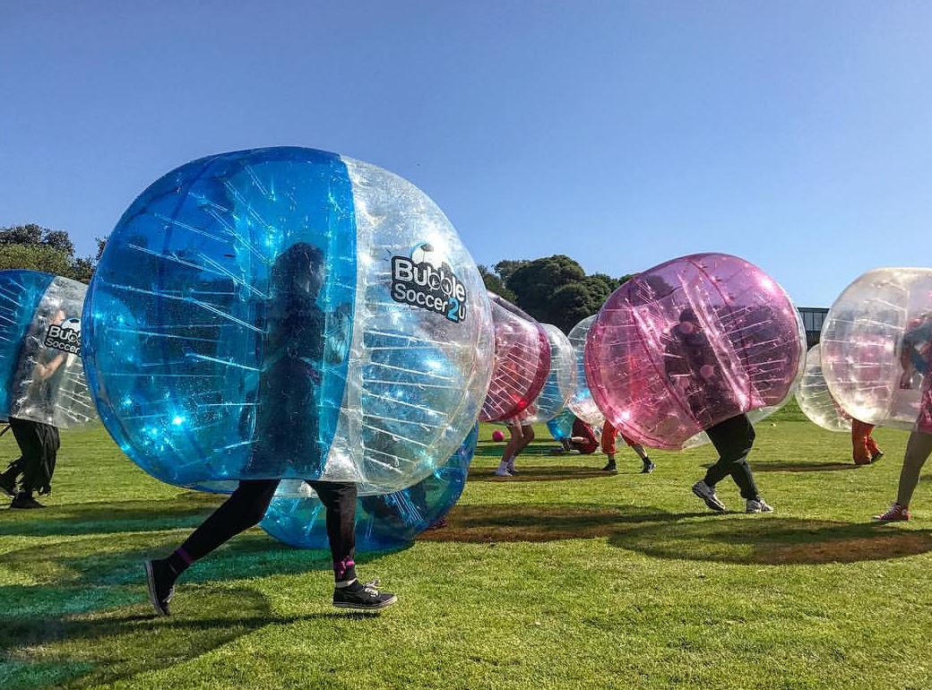 Get into the great outdoors and get your bounce on. Image Bubble Soccer 2U