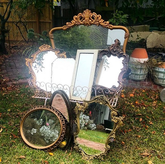 Vintage mirrors can be used in many ways. Image Edwards Vintage Hire