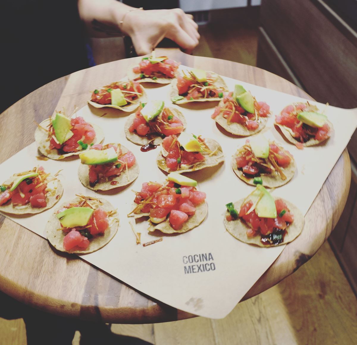 These delectable tuna tostadas are one of the delicious offerings from Cocina Mexico.