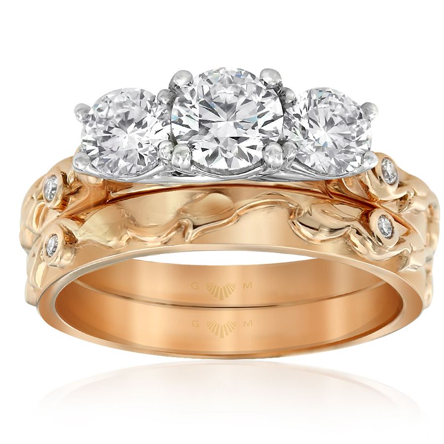 Trinity bridal rings in rose gold. Image: Gerard McCabe 