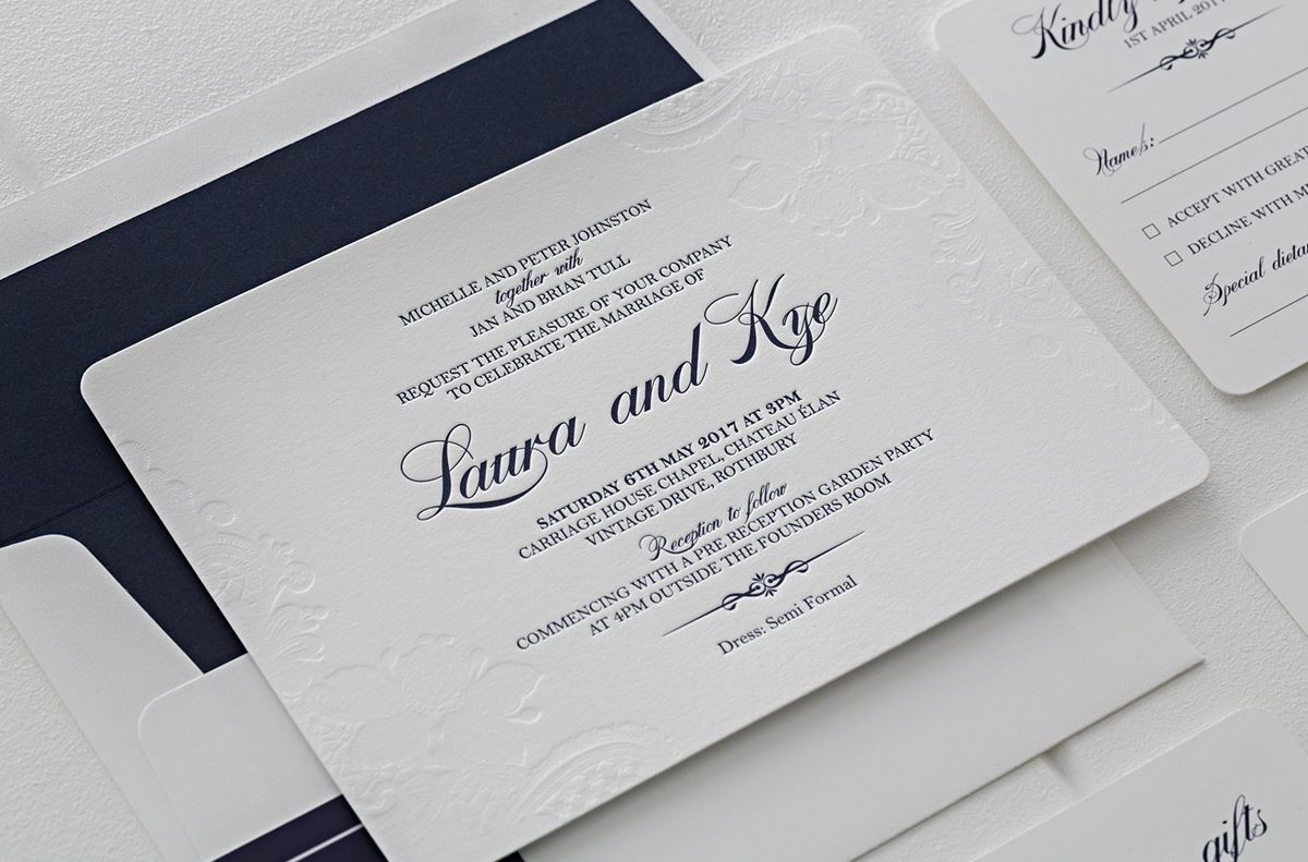 Pink Teapot Design and Letterpress wedding invitations melbourne