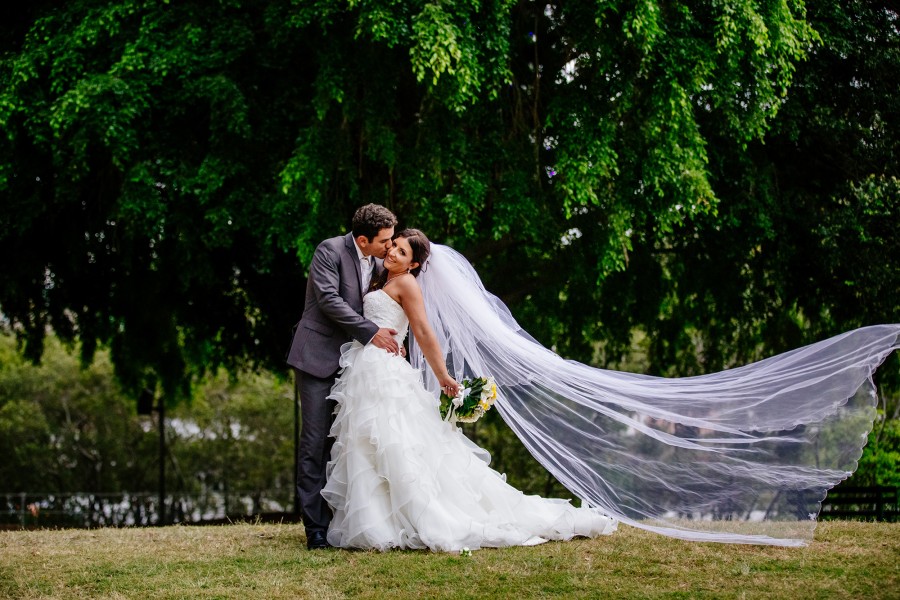 bride and groom on their wedding day