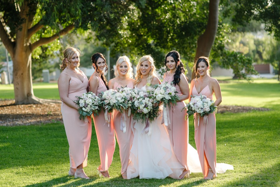 blush pink bridesmaid dresses