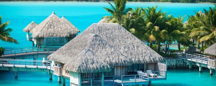 Over water villas are a stunning feature of Tahiti's St. Regis Bora Bora Resort.