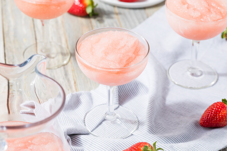 Cold Refreshing Frozen Rosé Wine Cocktail