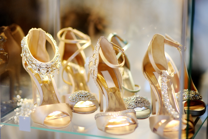 Bridal or ballroom dance shoes