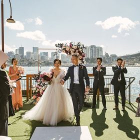 Pier One Sydney Harbour wedding ceremony on the pier