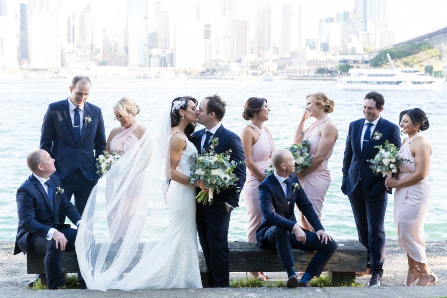 Jess and Mark looked elegant along the Sydney Harbour. Image: 