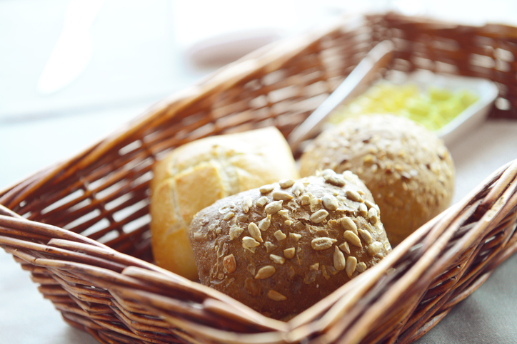 Fresh bread in the basket