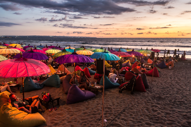 Sunset over Kuta beach