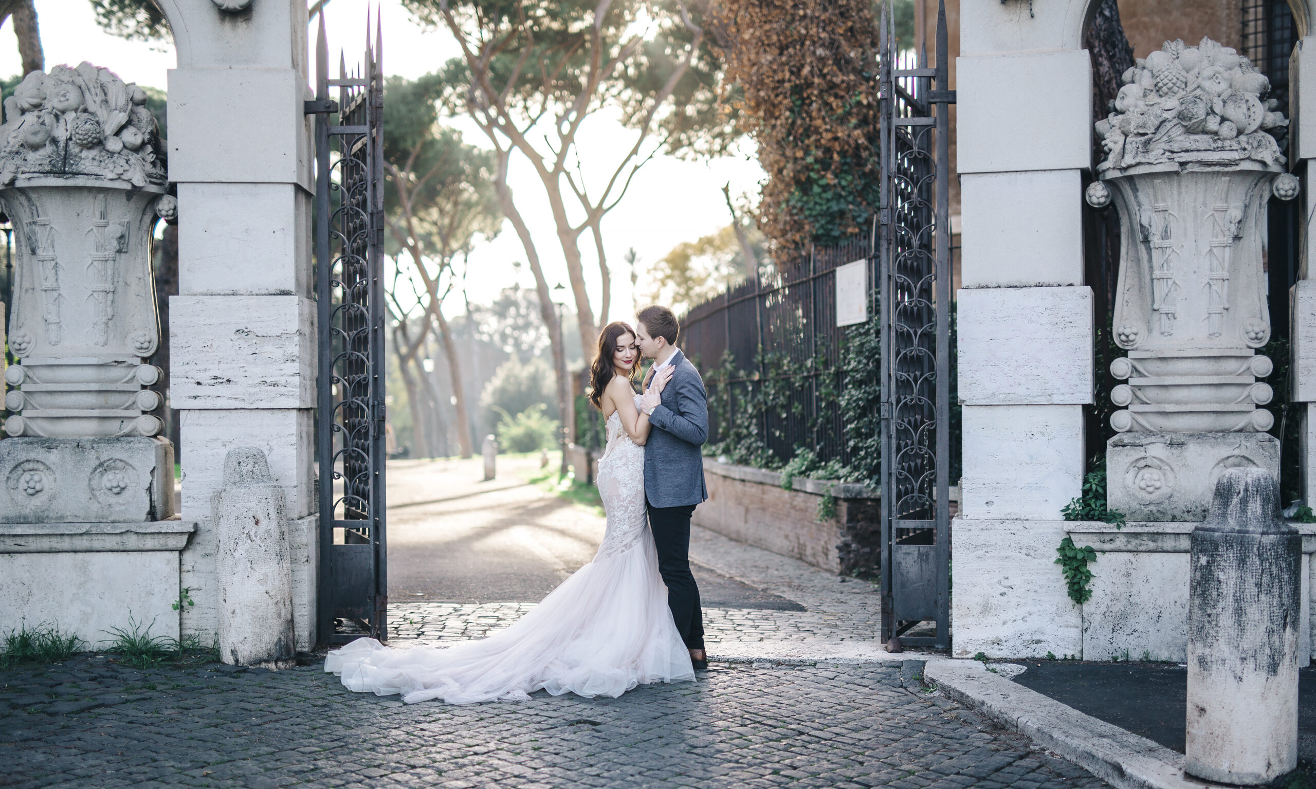 Wedding couple bride groom fashion outside