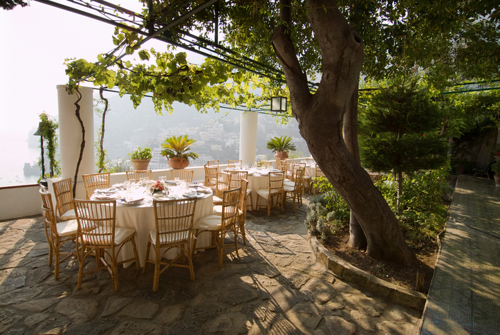 Outdoor Wedding Reception Location on The Amalfi Coast Italy