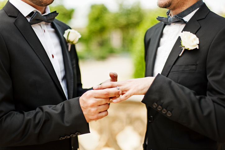 Homosexual couple wedding ceremon
