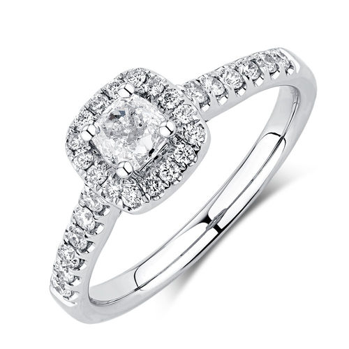 SKU 13662110 Engagement Ring with 0.80 Carat TW of Diamonds in 14ct White Gold